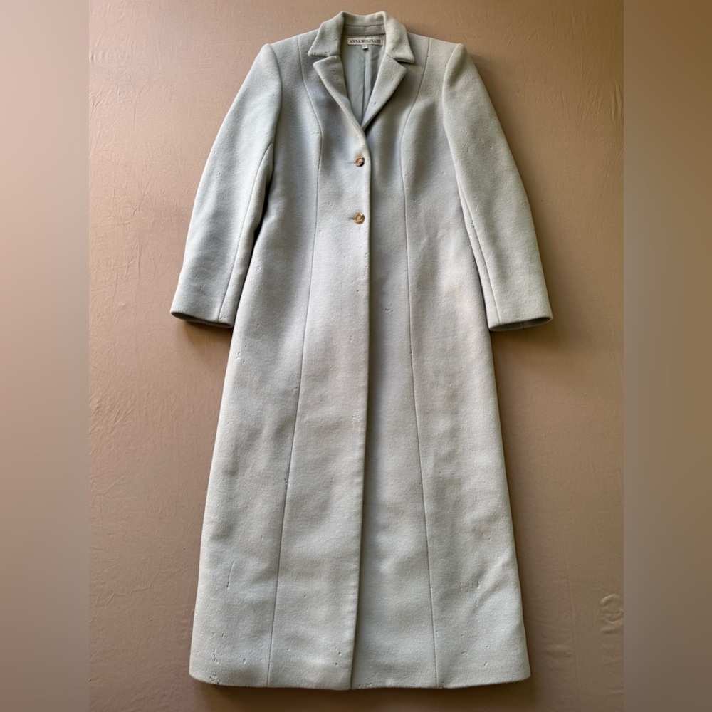 Vintage Anna Molinari Single Breasted Cashmere Wool Coat